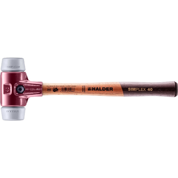 SIMPLEX-Schonhammer, TPE-mid; mit Tempergussgehäuse und hochwertigem Holzstiel | D=40 mm | 3003.040