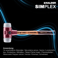 SIMPLEX-Schonhammer, TPE-mid; mit Tempergussgehäuse und hochwertigem Holzstiel | D=40 mm | 3003.040