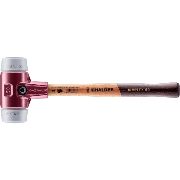 SIMPLEX-Schonhammer, TPE-mid; mit Tempergussgehäuse und hochwertigem Holzstiel | D=50 mm | 3003.050