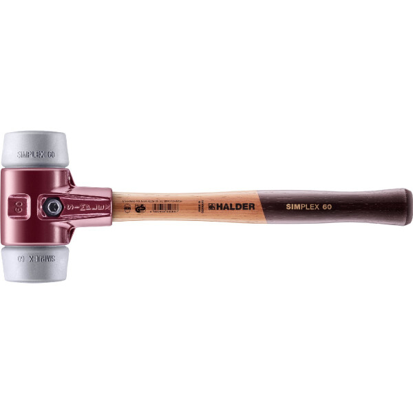 SIMPLEX-Schonhammer, TPE-mid; mit Tempergussgehäuse und hochwertigem Holzstiel | D=60 mm | 3003.060