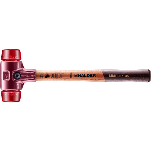 SIMPLEX-Schonhammer, Plastik; mit Tempergussgehäuse und hochwertigem Holzstiel | D=40 mm | 3006.040