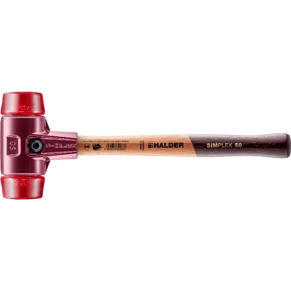 SIMPLEX-Schonhammer, Plastik; mit Tempergussgehäuse und hochwertigem Holzstiel | D=50 mm | 3006.050