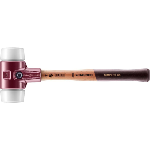 SIMPLEX-Schonhammer, Superplastik; mit Tempergussgehäuse und hochwertigem Holzstiel | D=60 mm | 3007.060