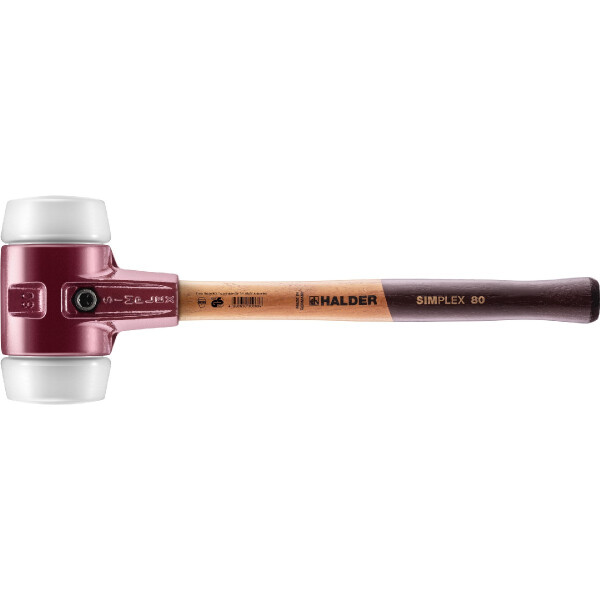 SIMPLEX-Schonhammer, Superplastik; mit Tempergussgehäuse und hochwertigem Holzstiel | D=80 mm | 3007.080