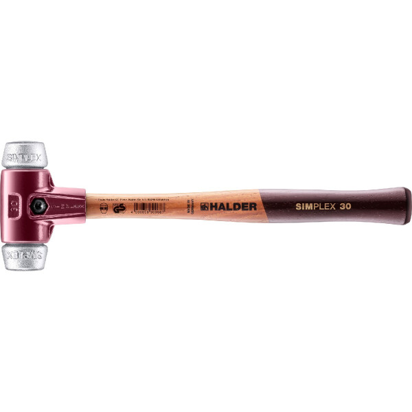 SIMPLEX-Schonhammer, Weichmetall; mit Tempergussgehäuse und hochwertigem Holzstiel | D=30 mm | 3009.030