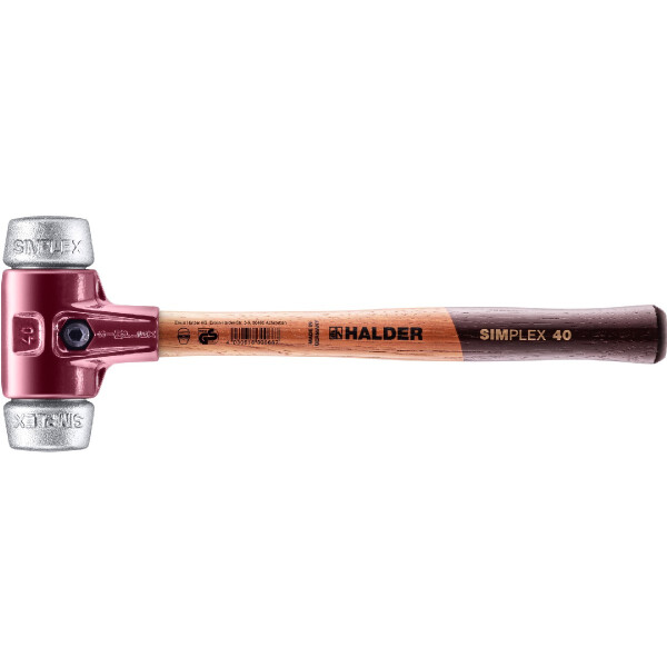 SIMPLEX-Schonhammer, Weichmetall; mit Tempergussgehäuse und hochwertigem Holzstiel | D=40 mm | 3009.040