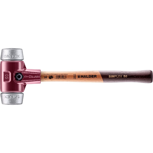 SIMPLEX-Schonhammer, Weichmetall; mit Tempergussgehäuse und hochwertigem Holzstiel | D=50 mm | 3009.050