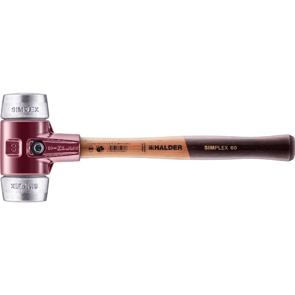 SIMPLEX-Schonhammer, Weichmetall; mit Tempergussgehäuse und hochwertigem Holzstiel | D=60 mm | 3009.060