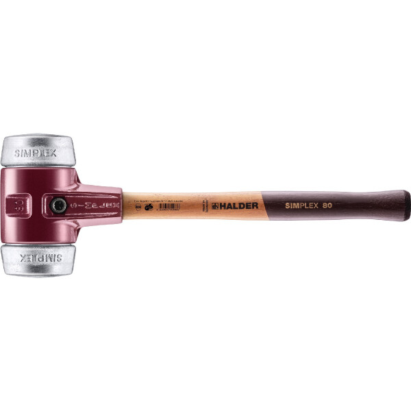 SIMPLEX-Schonhammer, Weichmetall; mit Tempergussgehäuse und hochwertigem Holzstiel | D=80 mm | 3009.080