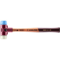SIMPLEX-Schonhammer, TPE-soft / Nylon; mit Tempergussgehäuse und hochwertigem Holzstiel | D=30 mm | 3018.030