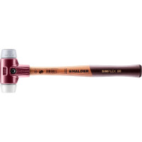 SIMPLEX-Schonhammer, TPE-mid / Superplastik; mit Tempergussgehäuse und hochwertigem Holzstiel | D=30 mm | 3037.030