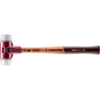 SIMPLEX-Schonhammer, TPE-mid / Nylon; mit Tempergussgehäuse und hochwertigem Holzstiel | D=30 mm | 3038.030