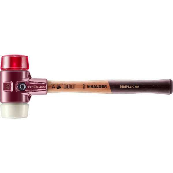 SIMPLEX-Schonhammer, Plastik / Nylon; mit Tempergussgehäuse und hochwertigem Holzstiel | D=60 mm | 3068.060