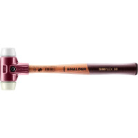 SIMPLEX-Schonhammer, Superplastik / Nylon; mit Tempergussgehäuse und hochwertigem Holzstiel | D=30 mm | 3078.030