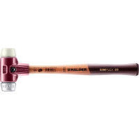 SIMPLEX-Schonhammer, Nylon / Weichmetall; mit Tempergussgehäuse und hochwertigem Holzstiel | D=30 mm | 3089.030