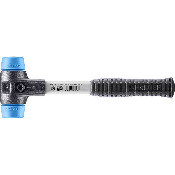 SIMPLEX-Schonhammer, TPE-soft; mit verstärktem Tempergussgehäuse und Fiberglasstiel | D=40 mm | 3701.040