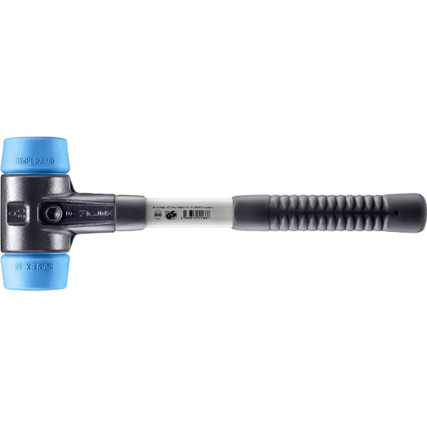 SIMPLEX-Schonhammer, TPE-soft; mit verstärktem Tempergussgehäuse und Fiberglasstiel | D=60 mm | 3701.060