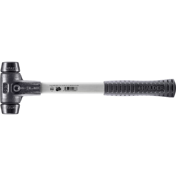 SIMPLEX-Schonhammer, Gummikomposition; mit verstärktem Tempergussgehäuse und Fiberglasstiel | D=30 mm | 3702.030