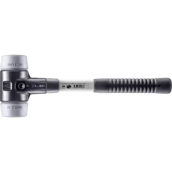 SIMPLEX-Schonhammer, TPE-mid; mit verstärktem Tempergussgehäuse und Fiberglasstiel | D=60 mm | 3703.060