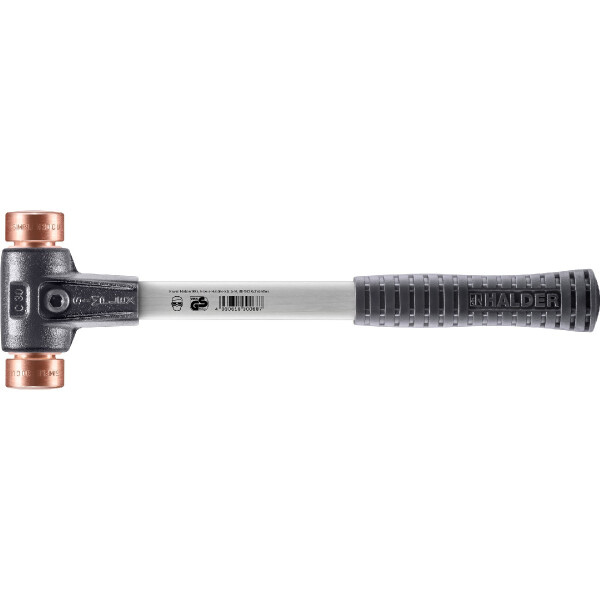 SIMPLEX-Schonhammer, Kupfer; mit verstärktem Tempergussgehäuse und Fiberglasstiel | D=30 mm | 3704.030