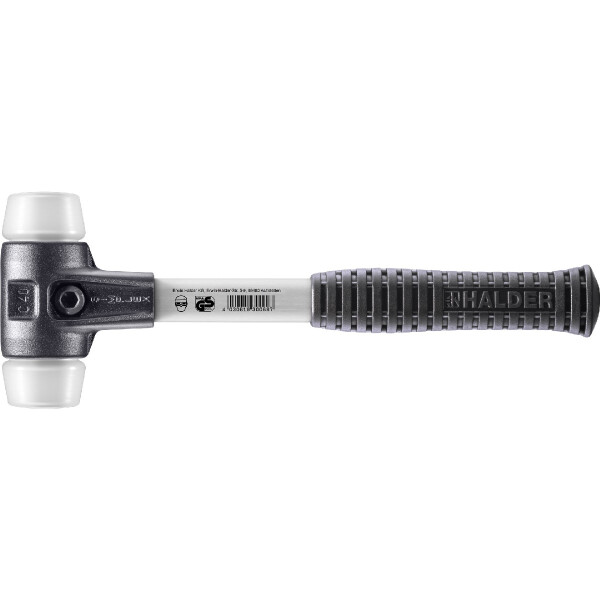 SIMPLEX-Schonhammer, Superplastik; mit verstärktem Tempergussgehäuse und Fiberglasstiel | D=40 mm | 3707.040