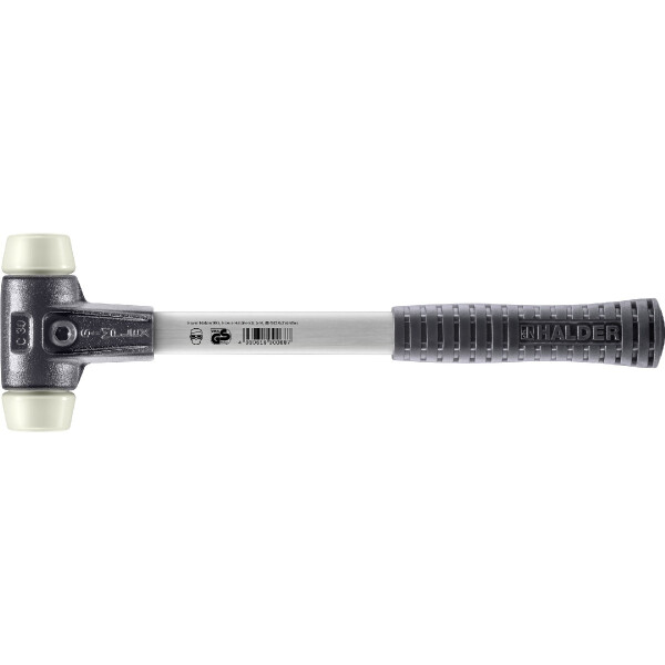 SIMPLEX-Schonhammer, Nylon; mit verstärktem Tempergussgehäuse und Fiberglasstiel | D=30 mm | 3708.030