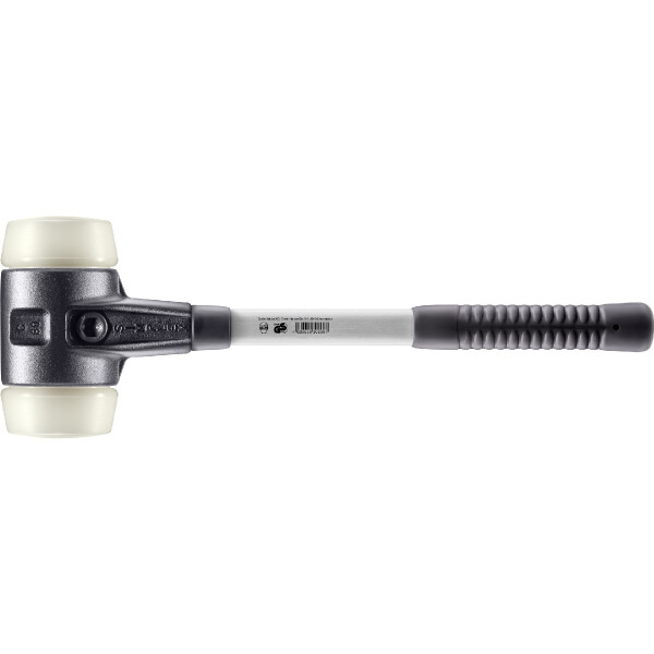 SIMPLEX-Schonhammer, Nylon; mit verstärktem Tempergussgehäuse und Fiberglasstiel | D=80 mm | 3708.080