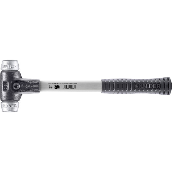 SIMPLEX-Schonhammer, Weichmetall; mit verstärktem Tempergussgehäuse und Fiberglasstiel | D=30 mm | 3709.030