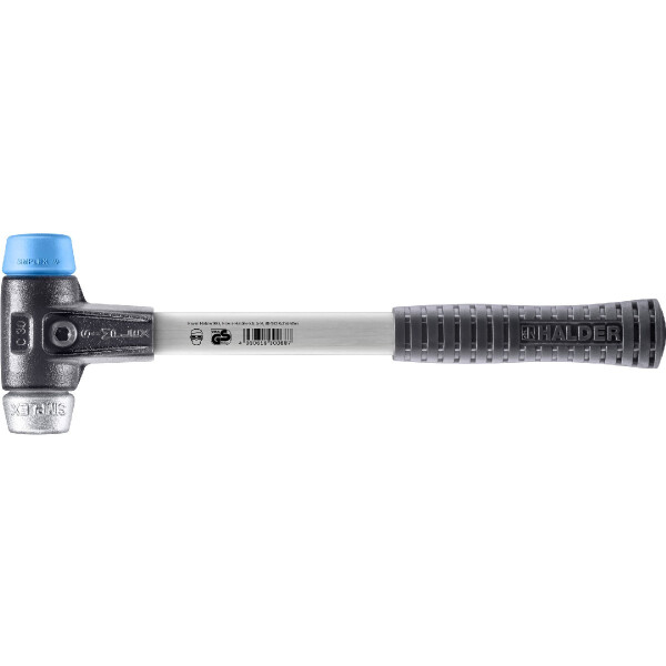 SIMPLEX-Schonhammer, TPE-soft / Weichmetall; mit verstärktem Tempergussgehäuse und Fiberglasstiel | D=30 mm | 3719.030