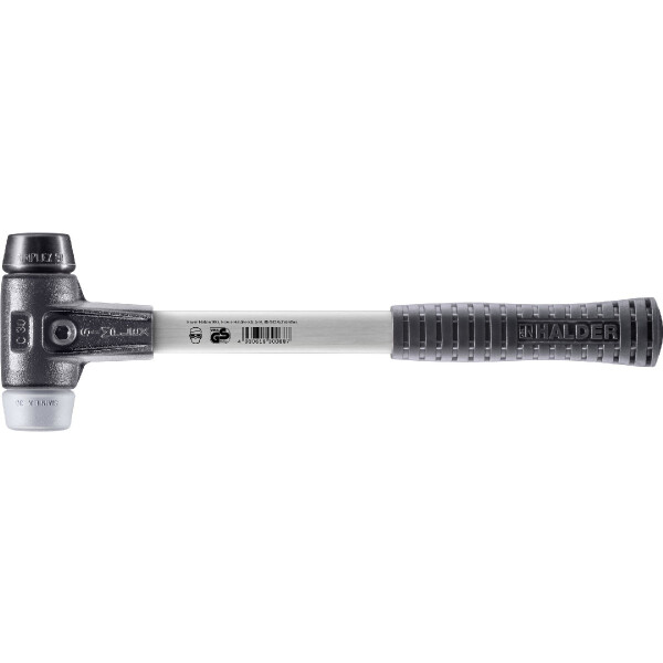 SIMPLEX-Schonhammer, Gummikomposition / TPE-mid; mit verstärktem Tempergussgehäuse und Fiberglasstiel | D=30 mm | 3723.030