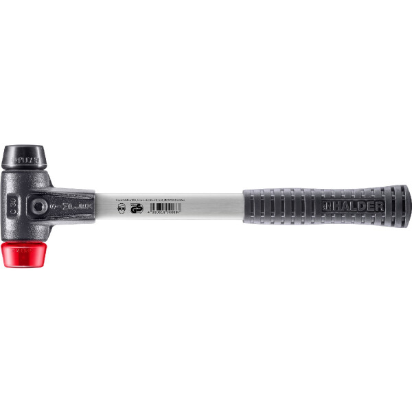 SIMPLEX-Schonhammer, Gummikomposition / Plastik; mit verstärktem Tempergussgehäuse und Fiberglasstiel | D=30 mm | 3726.030