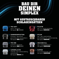 SIMPLEX-Schonhammer, TPE-mid / Plastik; mit verstärktem Tempergussgehäuse und Fiberglasstiel | D=60 mm | 3736.060