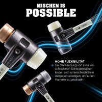 SIMPLEX-Schonhammer, Kupfer / Plastik; mit verstärktem Tempergussgehäuse und Fiberglasstiel | D=40 mm | 3746.040