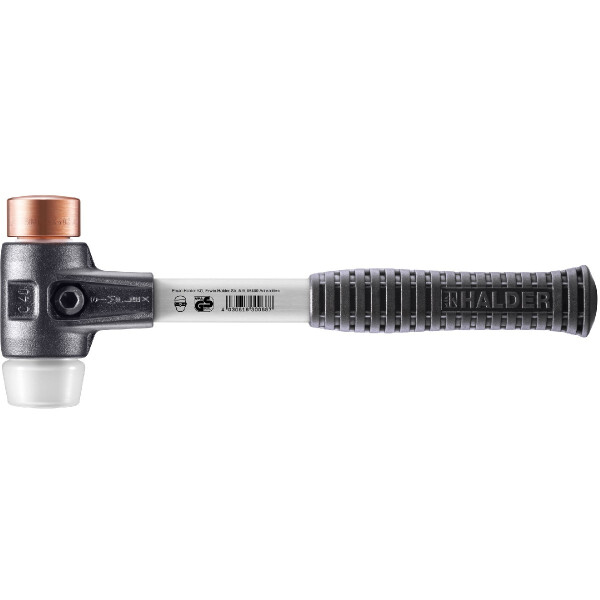 SIMPLEX-Schonhammer, Kupfer / Superplastik; mit verstärktem Tempergussgehäuse und Fiberglasstiel | D=40 mm | 3747.040