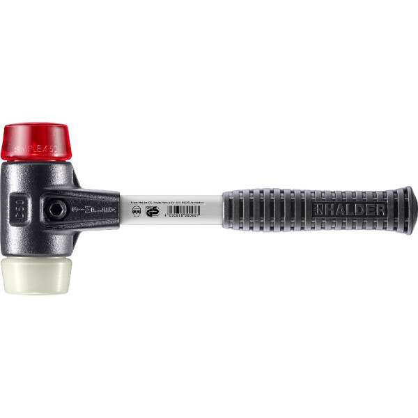 SIMPLEX-Schonhammer, Plastik / Nylon; mit verstärktem Tempergussgehäuse und Fiberglasstiel | D=50 mm | 3768.050