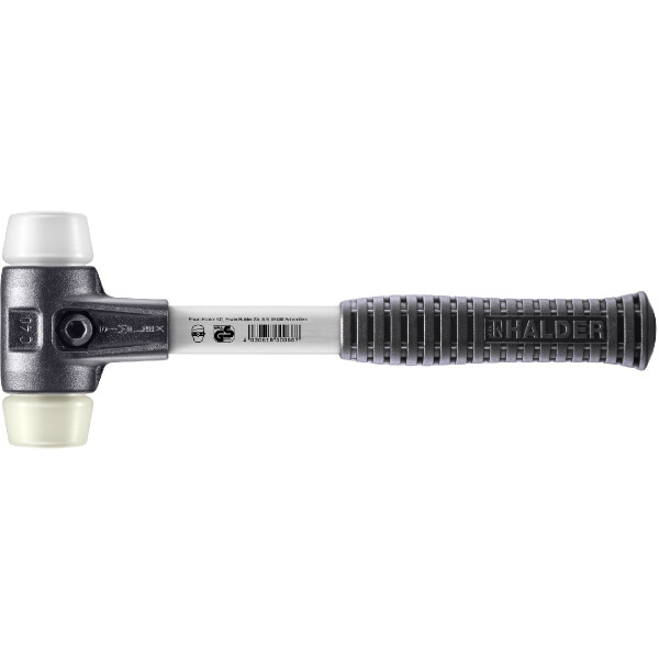SIMPLEX-Schonhammer, Superplastik / Nylon; mit verstärktem Tempergussgehäuse und Fiberglasstiel | D=40 mm | 3778.040