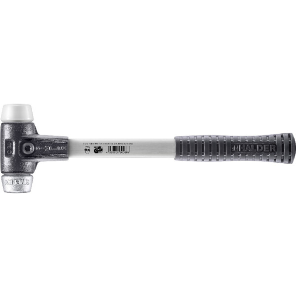 SIMPLEX-Schonhammer, Superplastik / Weichmetall; mit verstärktem Tempergussgehäuse und Fiberglasstiel | D=30 mm | 3779.030