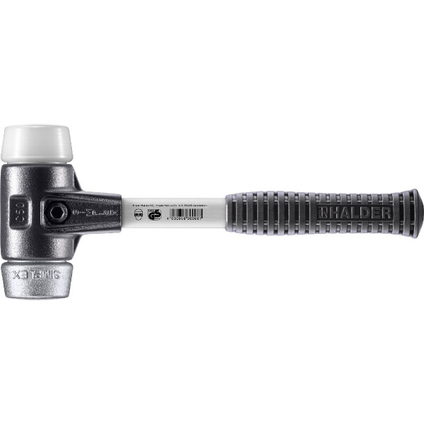 SIMPLEX-Schonhammer, Superplastik / Weichmetall; mit verstärktem Tempergussgehäuse und Fiberglasstiel | D=50 mm | 3779.050