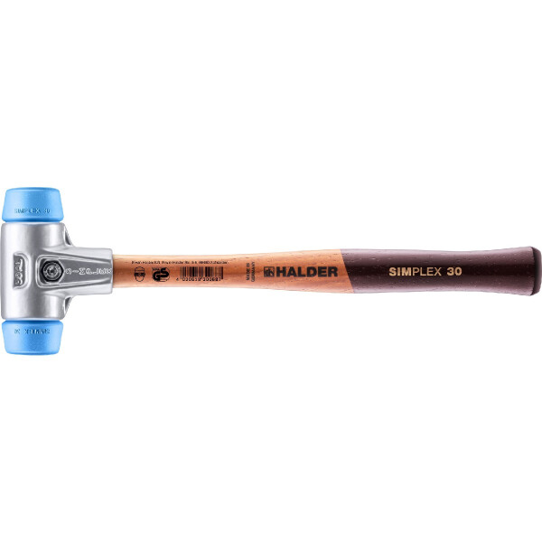 SIMPLEX-Schonhammer, TPE-soft; mit Aluminiumgehäuse und hochwertigem Holzstiel | D=30 mm | 3101.030