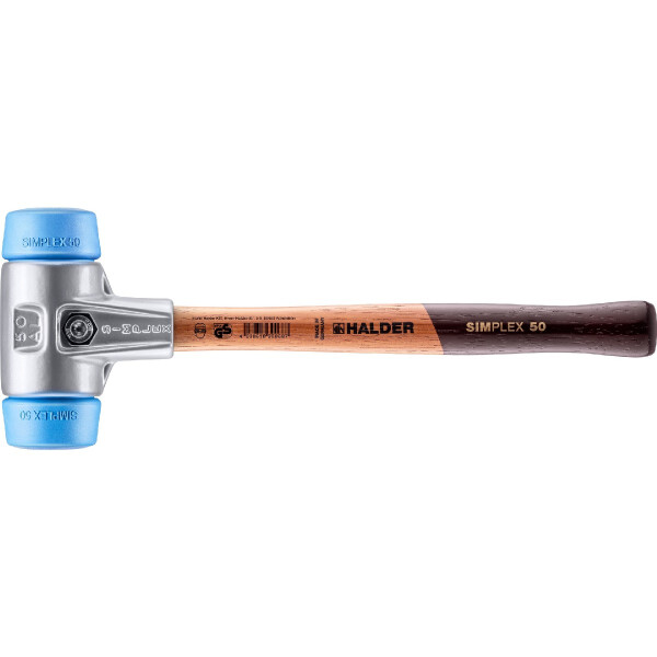 SIMPLEX-Schonhammer, TPE-soft; mit Aluminiumgehäuse und hochwertigem Holzstiel | D=50 mm | 3101.050