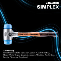 SIMPLEX-Schonhammer, TPE-soft; mit Aluminiumgehäuse und hochwertigem Holzstiel | D=50 mm | 3101.050