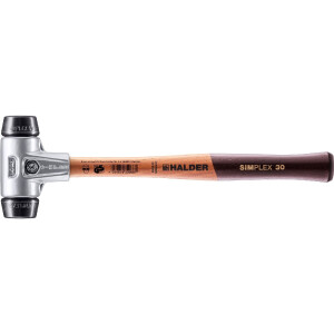 SIMPLEX-Schonhammer, Gummikomposition; mit Aluminiumgehäuse und hochwertigem Holzstiel | D=30 mm | 3102.030