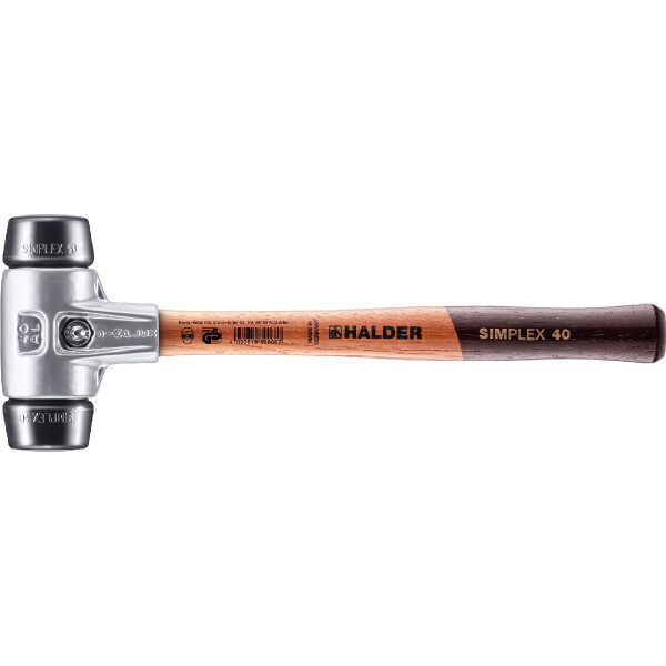 SIMPLEX-Schonhammer, Gummikomposition; mit Aluminiumgehäuse und hochwertigem Holzstiel | D=40 mm | 3102.040