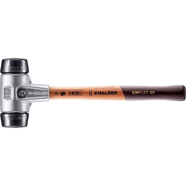 SIMPLEX-Schonhammer, Gummikomposition; mit Aluminiumgehäuse und hochwertigem Holzstiel | D=50 mm | 3102.050