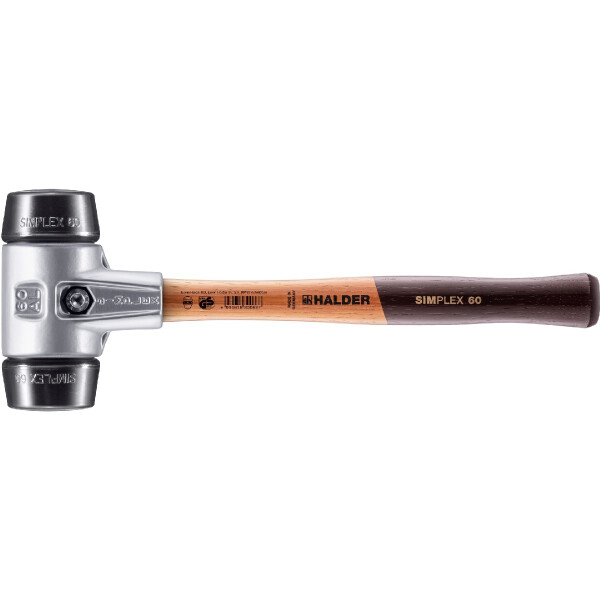 SIMPLEX-Schonhammer, Gummikomposition; mit Aluminiumgehäuse und hochwertigem Holzstiel | D=60 mm | 3102.060