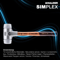 SIMPLEX-Schonhammer, TPE-mid; mit Aluminiumgehäuse und hochwertigem Holzstiel | D=30 mm | 3103.030