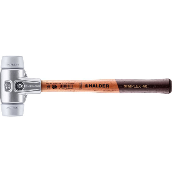 SIMPLEX-Schonhammer, TPE-mid; mit Aluminiumgehäuse und hochwertigem Holzstiel | D=40 mm | 3103.040