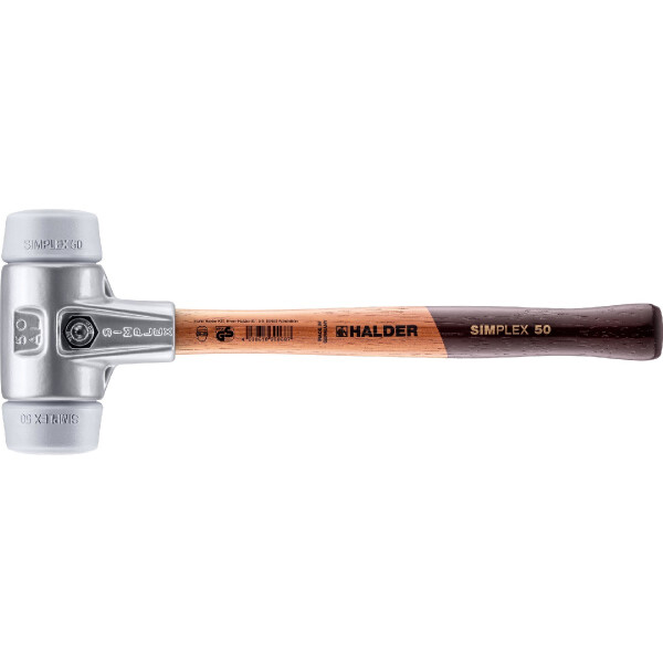 SIMPLEX-Schonhammer, TPE-mid; mit Aluminiumgehäuse und hochwertigem Holzstiel | D=50 mm | 3103.050