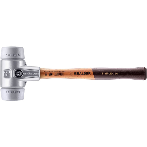 SIMPLEX-Schonhammer, TPE-mid; mit Aluminiumgehäuse und hochwertigem Holzstiel | D=60 mm | 3103.060