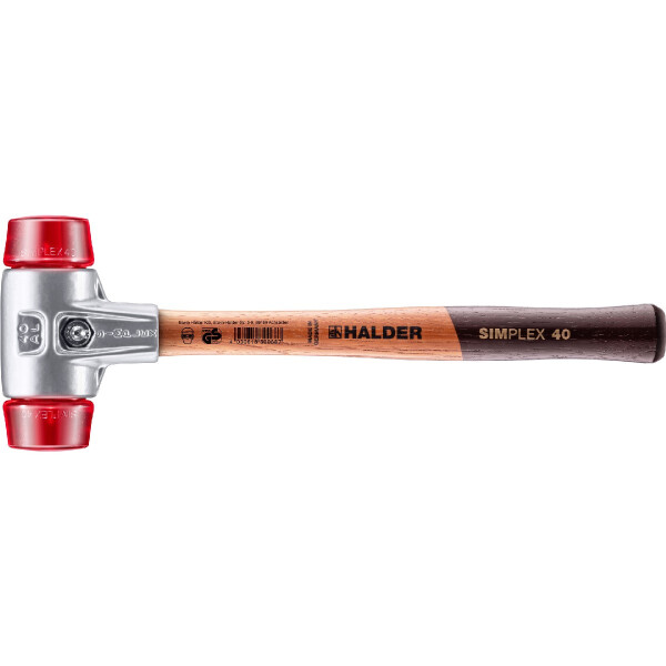 SIMPLEX-Schonhammer, Plastik; mit Aluminiumgehäuse und hochwertigem Holzstiel | D=40 mm | 3106.040